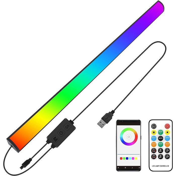 Barre lumineuse pour sous écran - Couleurs de rêve - Lampe gaming avec télécommande port USB - Contrôle via application - Intensit