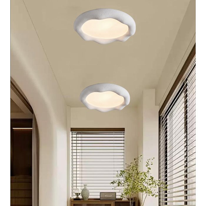 ElektraH 2x Plafonnier Moderne Intérieur LED Lampe de Plafond Vintage Abat-jour en Résine et Aggreko Design Volcan Lumière Tricolor