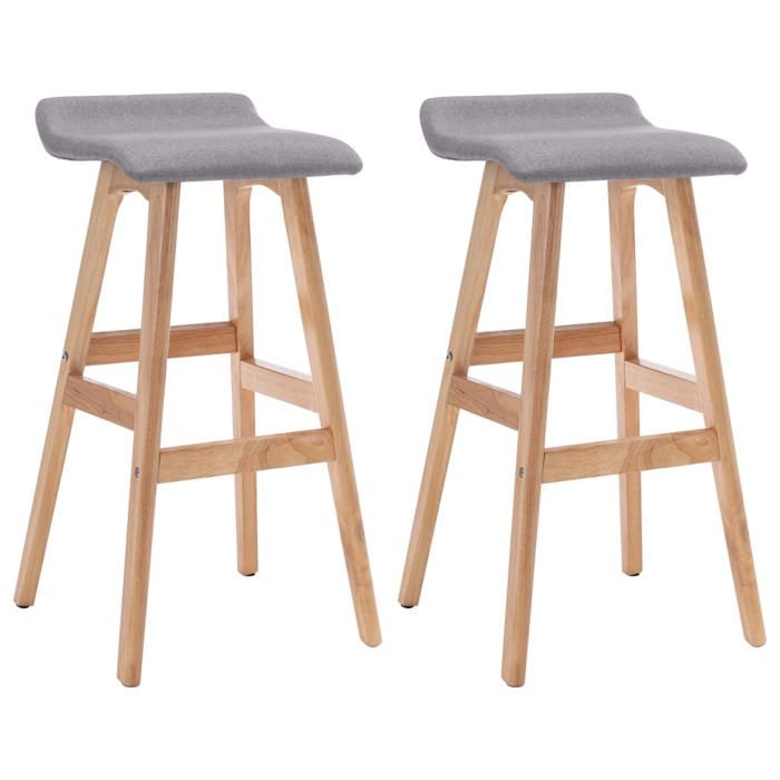 Les SoldesTabourets de bar Tabourets Cuisine - (2 pcs) - 2 personnes - gris clair tissu(41x42x79 cm) lbb15f