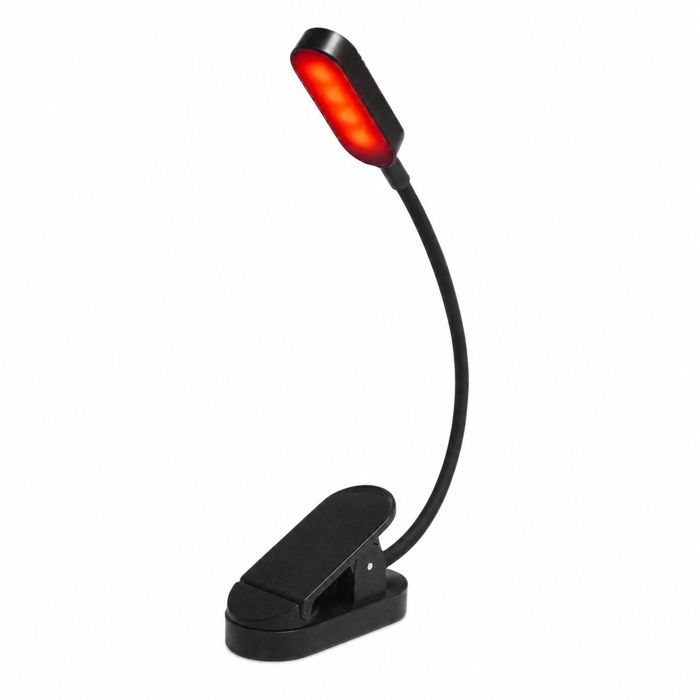 Lampe de lecture LED - Rechargeable USB Type-C - Lumière douce anti-scintillement réglable - pour étudiant bureau lit - Rouge