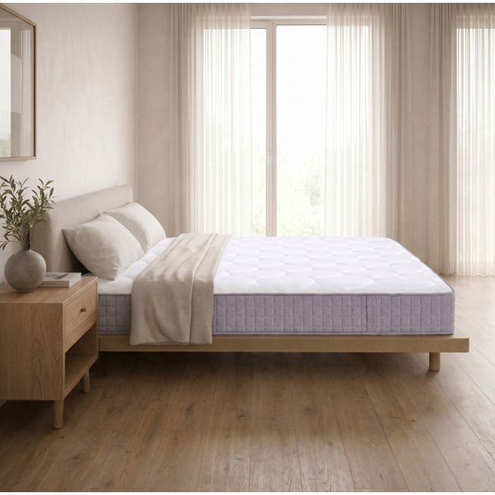 Matelas à ressorts ensachés 160 x 200 cm AESVAR 25 cm 7 zones H3 blanc