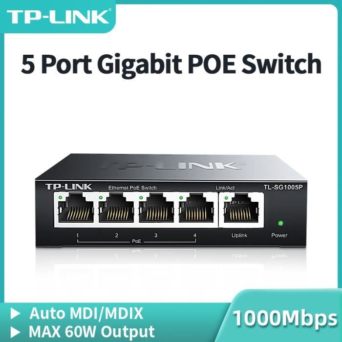 Post Reseau Switch Adaptateur UE - TP-Link 5 Port Gigabit POE Switch 1000GBASE-T ...