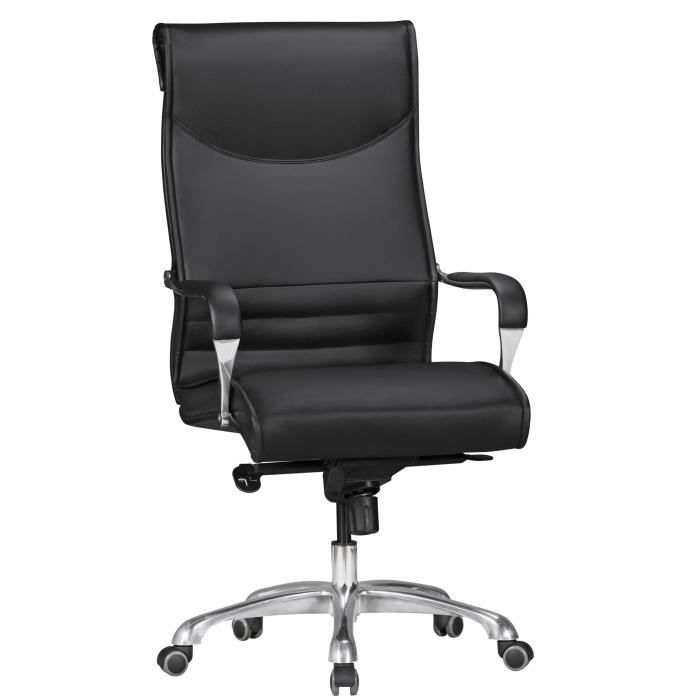 amstyle bigboss chaise de direction en simili cuir chaise de bureau noire en chaise pivotante new