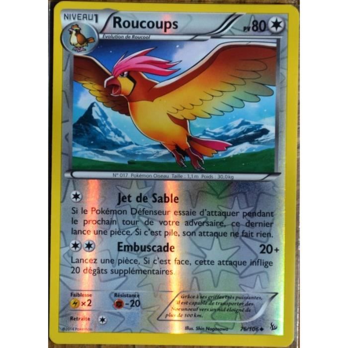 Carte Pokemon 76 106 Roucoups 80 Pv Reverse S Cdiscount Jeux Jouets