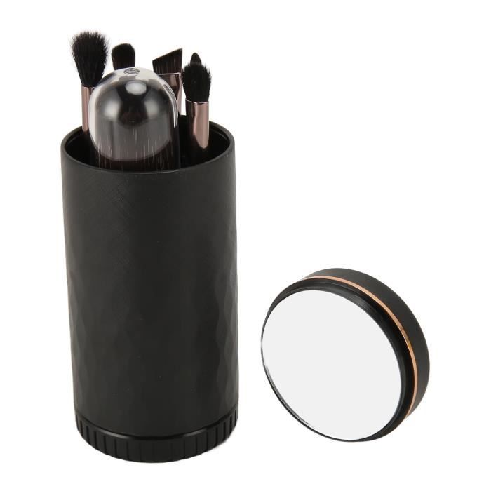 Organisateur De Pinceaux Maquillage Rotatif 360° Veki - Support Avec Couvercle Anti-Poussière Rose