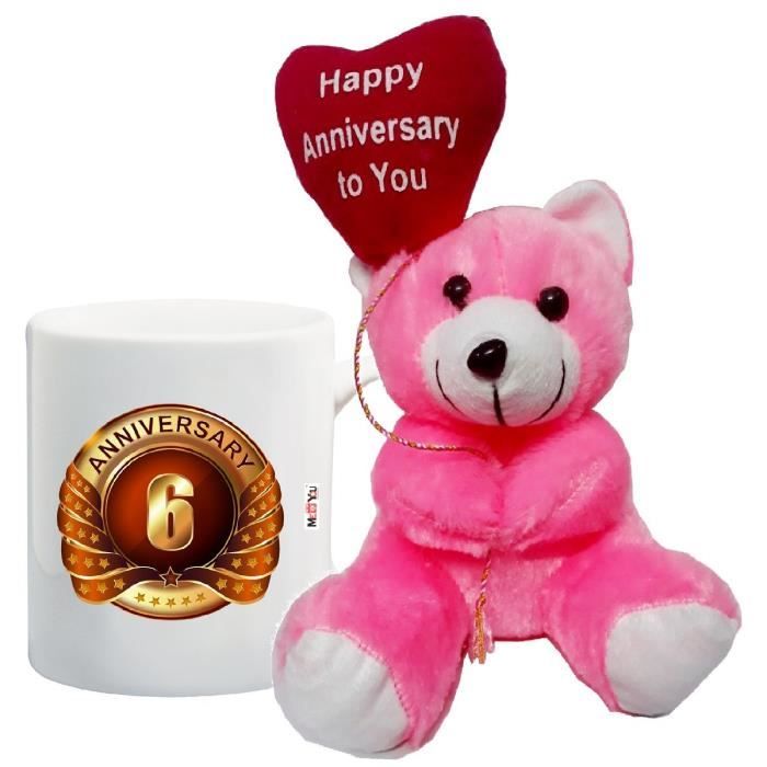 Peluche Ccgcv Cadeau Pour Le 6eme Anniversaire Cadeaux Du 6eme Anniversaire Pour Pere Mere Mari Epouse Frere Soeur Cdiscount Jeux Jouets
