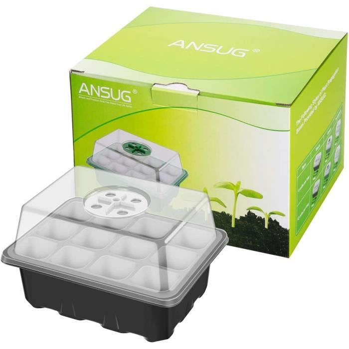 VDYXEW – Lot De 12 Plateaux De Semis (12 Alvéoles Chacun) Avec Aération Réglable – Pour Jardinage Intérieur, Graines, Herbes