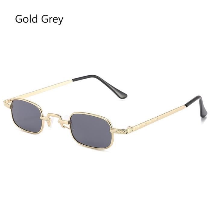 Or Gris Lunettes De Soleil Rectangulaires Pour Hommes Et Femmes Retro Marque De Styliste Petite Monture M Achat Vente lunettes de soleil Cdiscount