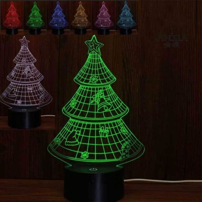 Sapin de Noël,Lampe LED de noël en cristal au Design d'arbre, luminaire