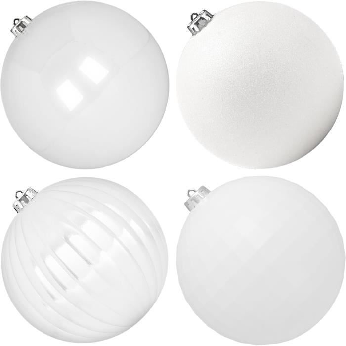 Décorations De Noël Com-four - Lot De 20 Ornements Suspendus En Plastique Incassable, Doré
