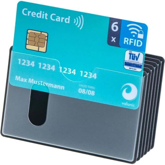Etui Carte Bancaire Anti Piratage Paiement sans contact Rfid - Bleu