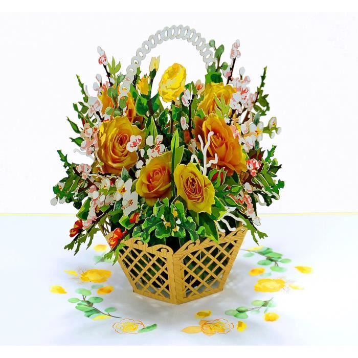 Carte Anniversaire Pop Up 3D Tulipes - Carte De Vœux Fleur Surprise Pour Fête Des Mères