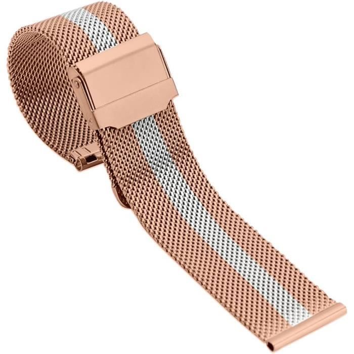 Bracelet De Montre Acier Inoxydable 7 Mm - Fermoir Original - Ton Argent - Neuf