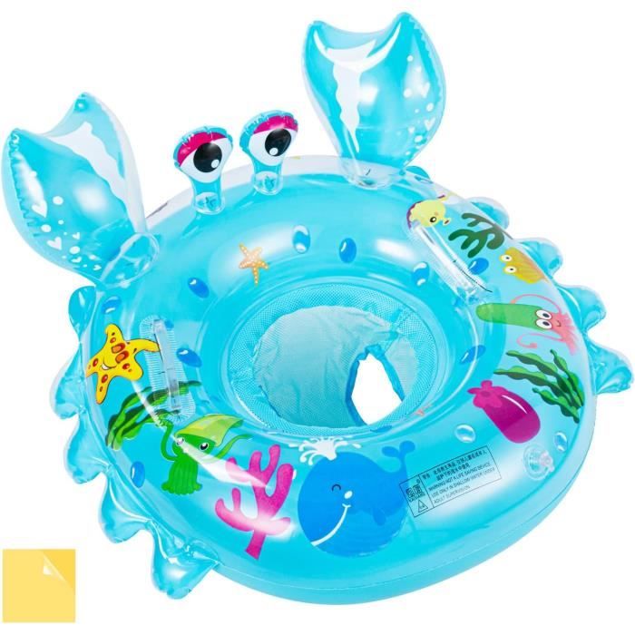 Siège De Piscine Bébé Gonflable - Anneau De Natation Avec Dossier, Pour Enfants 6 Mois à 3 Ans, PVC Sécurisé, Double Flottaison