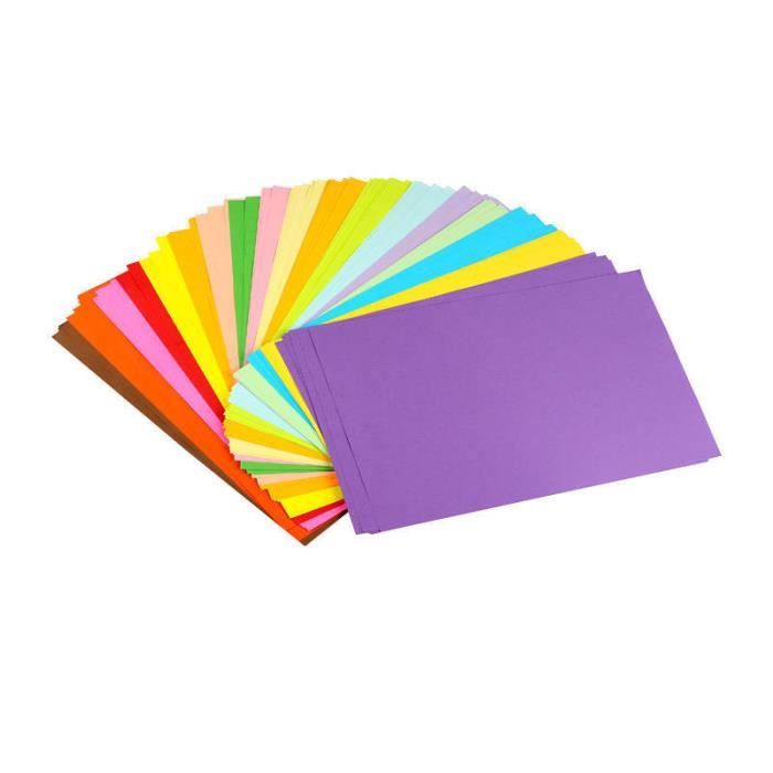 100 feuilles A4 papier couleur feuilles cartonnées couleur A4 cartes  colorées Papier Cartonné Coloré 210x297mm - Cdiscount Beaux-Arts et Loisirs  créatifs