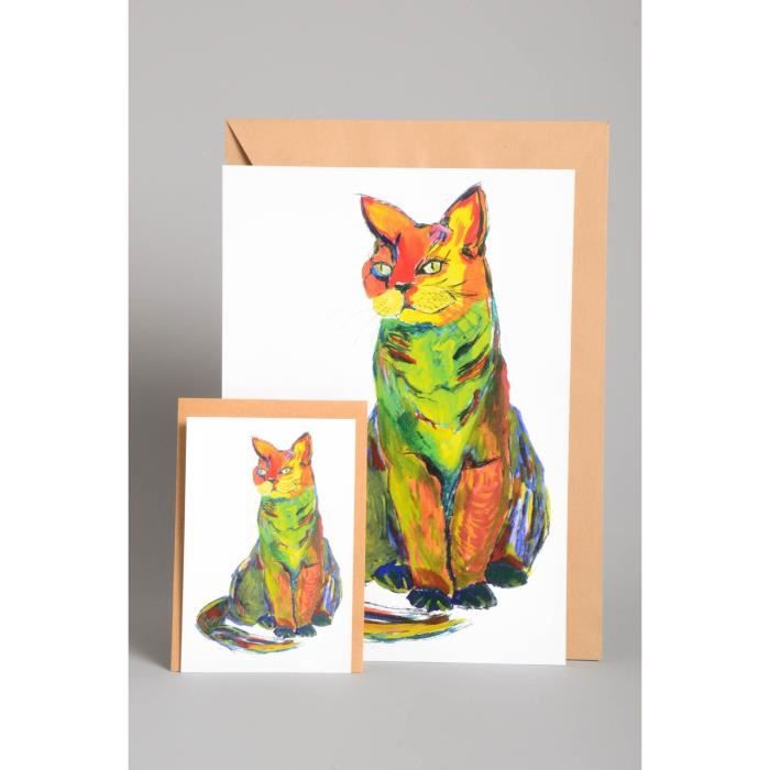 Tableau Design Carte De Voeux Fait Main Avec Chats Multicolores Cadeau Original Achat Vente Faire Part Invitation Tableau Design Carte De Voeux Cdiscount