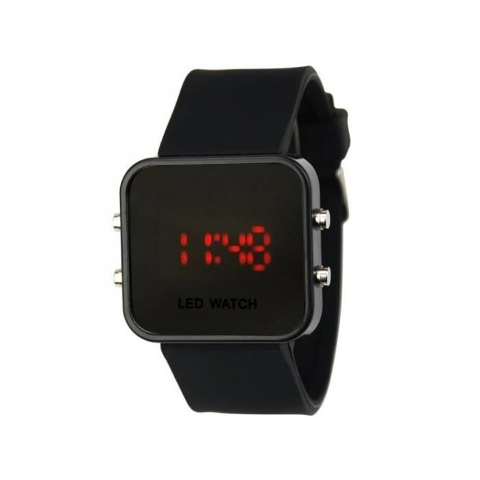 Montre Led Watch Homme Femme - Effet Miroir Miroir, - Achat/vente montre -  Cdiscount