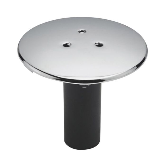 Capot métal chromé bonde de douche 90 mm receveur percé 60 mm avec tube garde deau