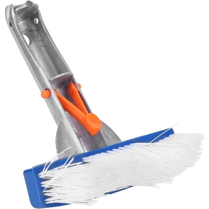 Brosse De Piscine 45 Cm Avec Tête Ronde Et Dos En Aluminium - Pour Piscine à Liner, Carrelage, Murs - Nettoyage Facile Et Sans Rayures
