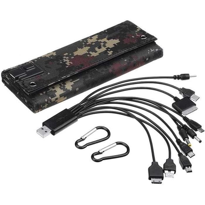 Qiilu panneau de cellules solaires Panneau solaire pliable étanche 15W
