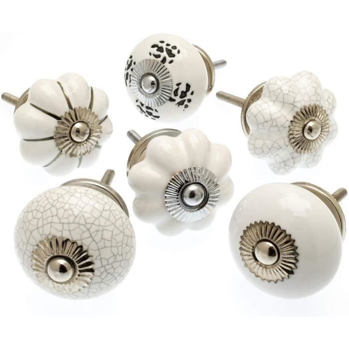 6 Pcs Poignées De Tiroir Rondes En Bois, Poignées De Meubles, Poignées