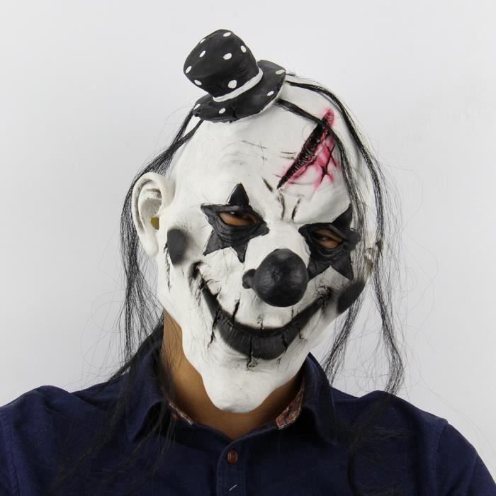 Horrible Effrayant Masque De Clown Adulte Hommes Latex Blanc Cheveux Halloween Evil Clown Tueur Demon Masque De Clown Achat Vente Masque Decor Visage Cdiscount
