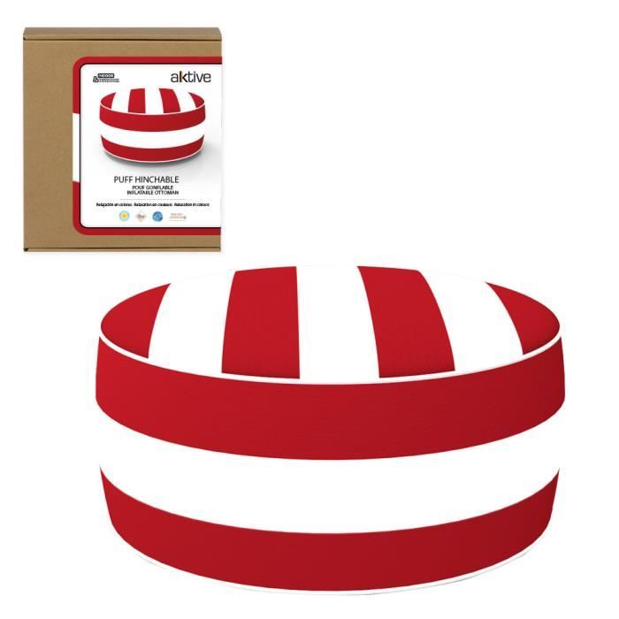 Pouf gonflable - Aktive - 53x23 cm - Rouge colonial - Imperméable
