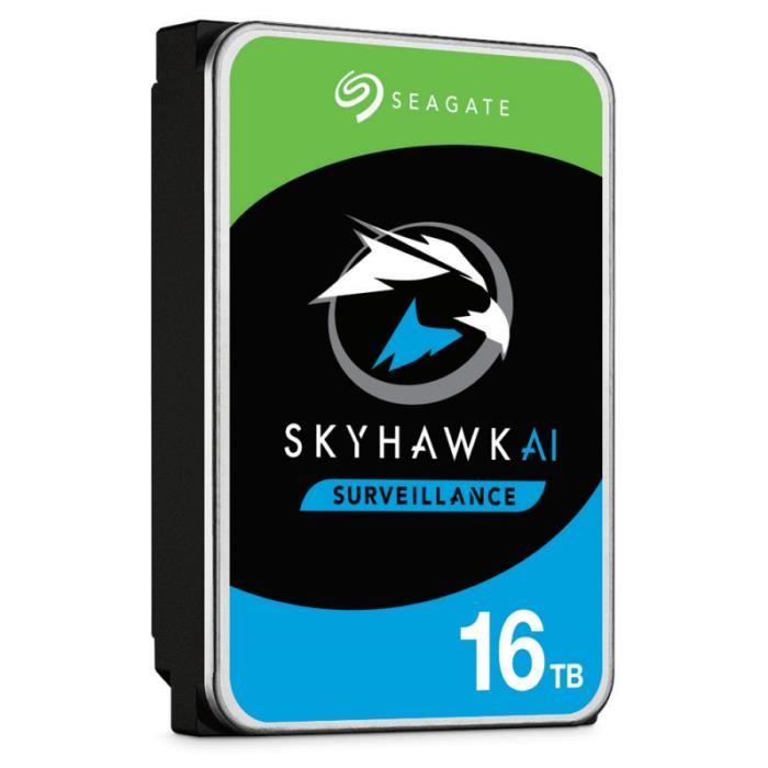 Seagate Surv. Skyhawk AI 16To HDD Surveillance AI Skyhawk 16To HDD SATA 6Gb/s 256Mo cache 8.9cm 3.5p CMR Helium BLK