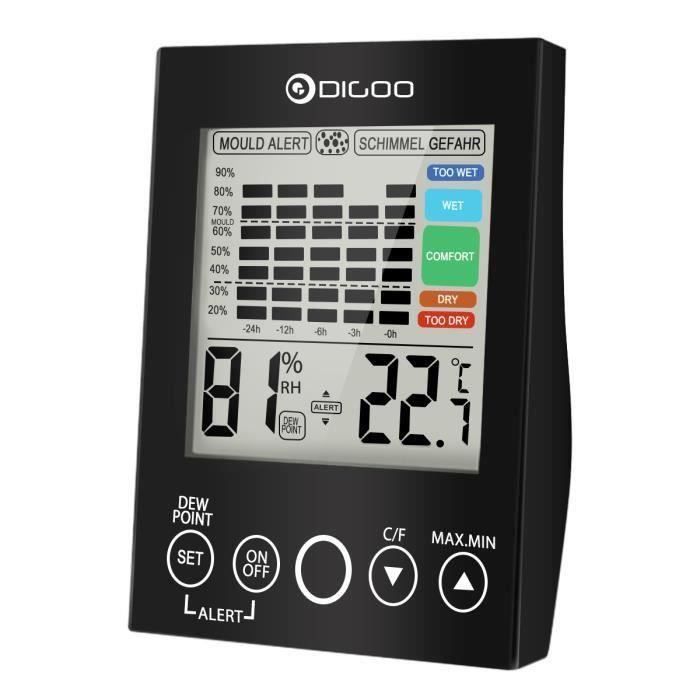 Bo Digoo Station Meteo Tactile Lcd Thermometre Hygrometre Interieur Station Meteo Avis Et Prix Pas Cher Cdiscount