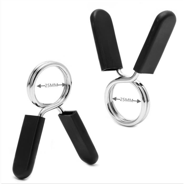 Lot De 6 Pinces à Ressorts Pour Haltères 25mm - Colliers De Barre D'Haltérophilie Solides Et Rapides