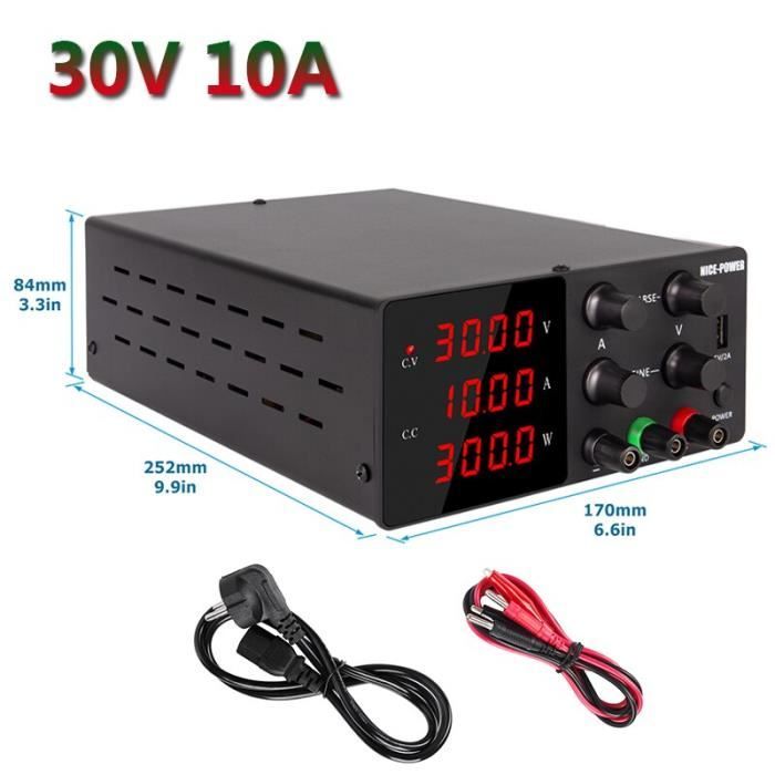 30V 10A - Stabilisateur de tension USB réglable, alimentation régulée de  laboratoire , commutation 120V 110V, - Cdiscount Bricolage