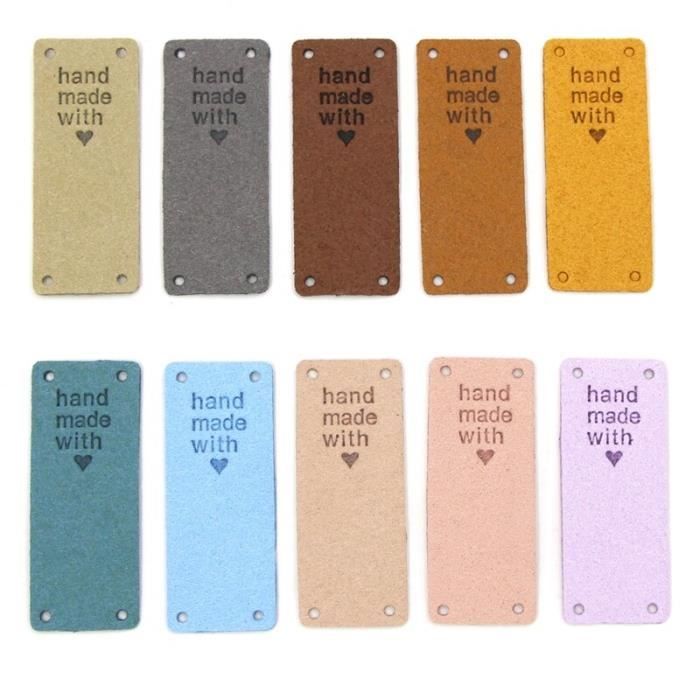 100 Pcs Étiquette En Cuir Relâchement Relief Coudre Sur Les Étiquettes