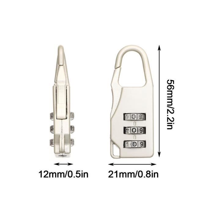 2 Cadenas à Combinaison TSA - Serrures Voyage Bagages Valises - Noir - MYMERCERIE