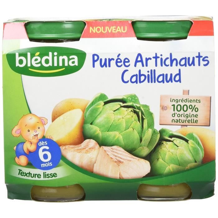 Bledina Pots Puree Artichauts Cabillaud 2x200 G Pack De 6 Achat