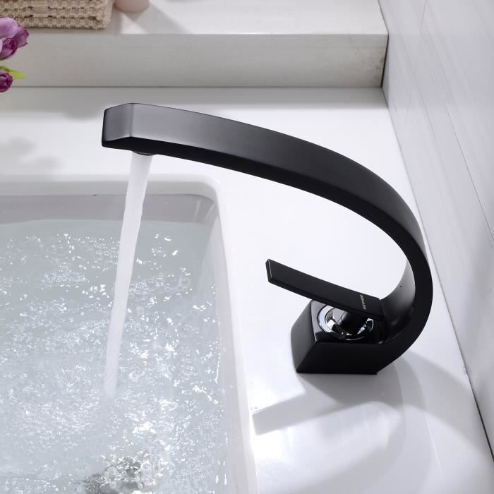Bonade Robinet Salle De Bain Mitigeur Lavabo Col Noir Mat Monotrou En 59 Laiton Robinetterie Vasque Pr Baignoire Mousseur Demontable Achat Vente Robinetterie Sdb Bonade Robinet Lavabo Noir Cdiscount