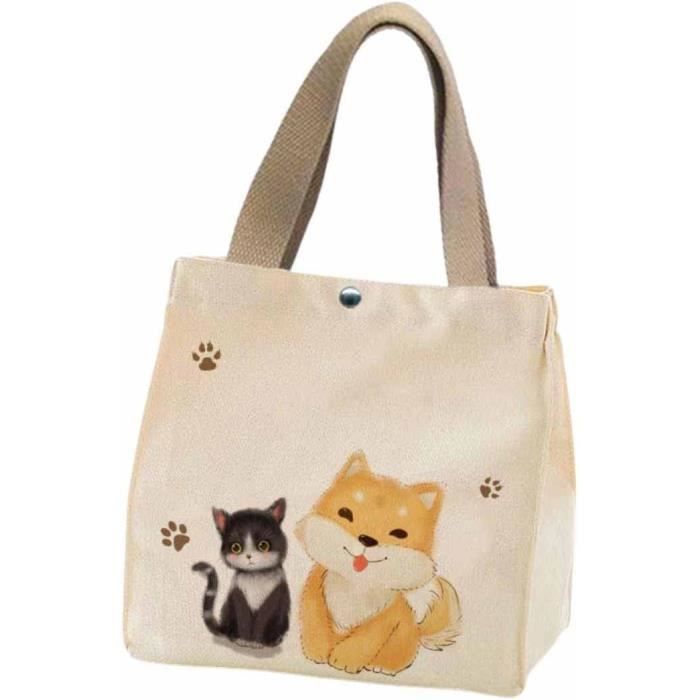 VACSAX Sac à Déjeuner Isotherme Réutilisable Imprimé Bouledogue Français - Pratique Et Mignon