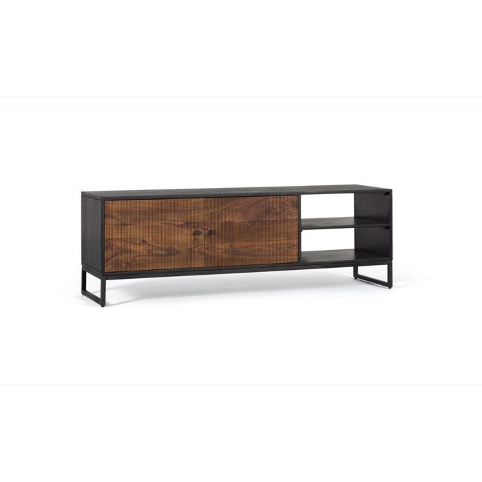 Meuble TV - Giner y Colomer - Bois Palissandre et Manguier - Marron et Métal - 2 Portes Meuble TV - Giner y Colomer - Bois Palissandre et Manguier - Marron et Métal - 2 Portes