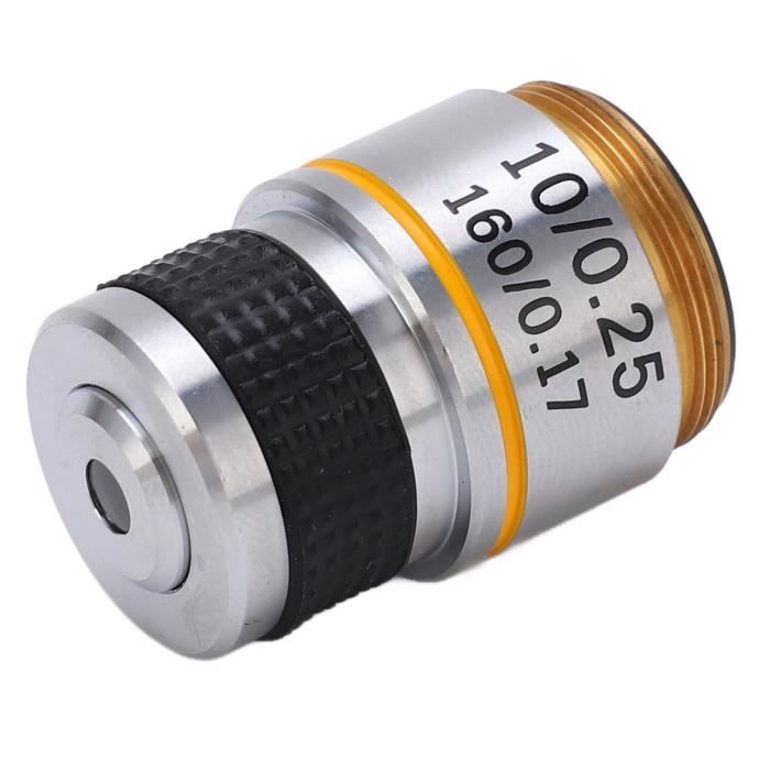 Objectif De Microscope Achromatique 100X - Interface RMS En Laiton Chromé - Distance De Travail 0,13mm, Parfocale 45mm - Avec Boîte