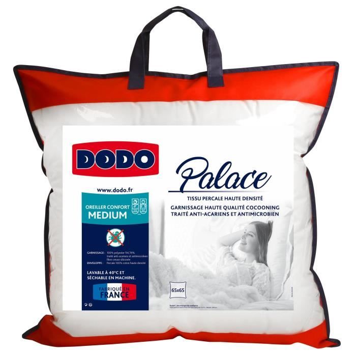 DODO Oreiller Percale Anti-Acariens PALACE - 65 x 65 cm