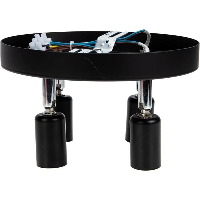 Plafonnier Molloy, Lampe De Plafond Moderne En Métal/verre Noir/chrome, Lampe à 1 Flamme Au Design Rétro/vintage Avec Abat-jour En Verre ( 30 Cm), 1 X E27, Sans Ampoules