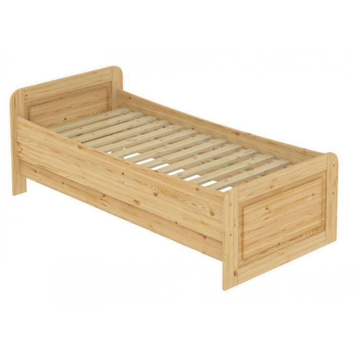 Lit extra haut pin massif 90x200 idéal pour les personnes âgées sommier à lattes 60.42-09 Lit extra haut pin massif 90x200 idéal pour les personnes âgées sommier à lattes 60.42-09