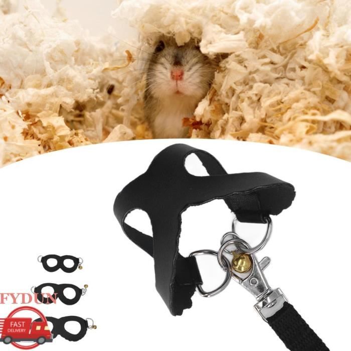 Meilleurs prix pour FYDUN Ensemble harnais et laisse pour hamster en cuir souple avec clochettes - Set harnais laisse pour rat et cochon dInde