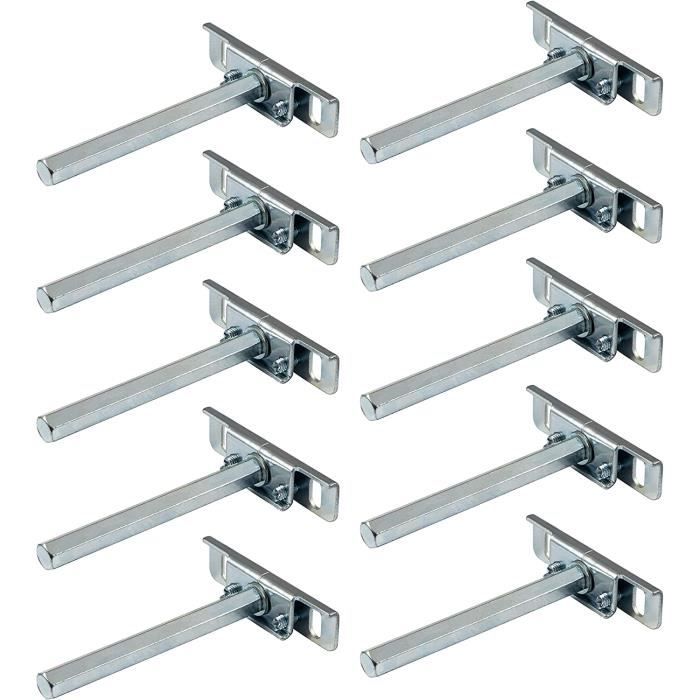 100 Supports De Table Gedotec VARI - En Métal Argenté, Pour Rail, Fixation Solide Et Ajustable