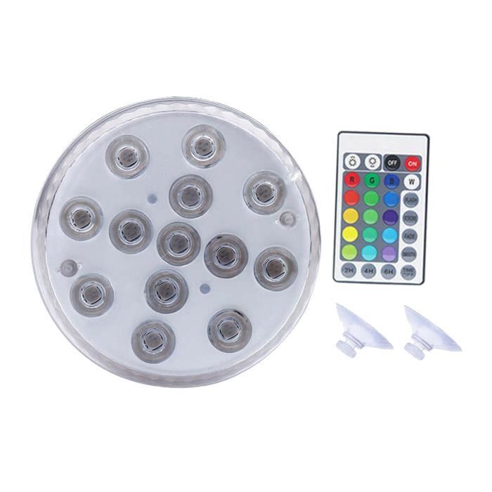 Lampe LED Submersible RGB Avec Télécommande - Pile CR2032, étanche - Pour Piscine, Aquarium, Fontaine