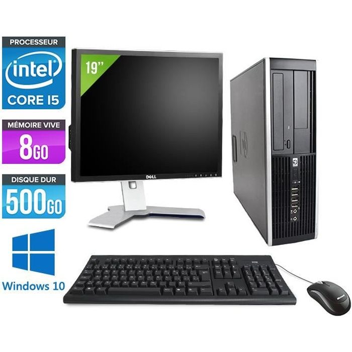 Pc de bureau HP 8200 - i5 2400 - 8 Go - Windows 10 + Ecran 19 - Hewlett packard