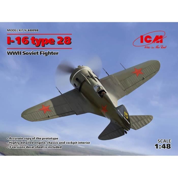Maquette ICM 1:72 - I-16 Type 28 Chasseur Soviétique Seconde Guerre Mondiale