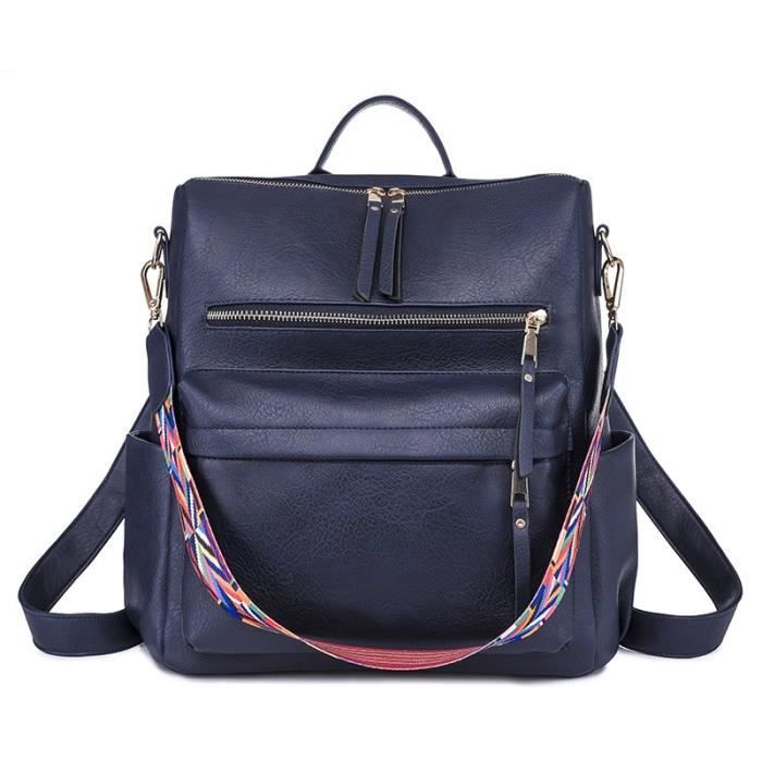 Sac à Dos Cuir PU Femme 3-en-1 – Sac Seau Élégant Convertible Bandoulière / À Dos – Grande Capacité 13L – Travail École Voyage