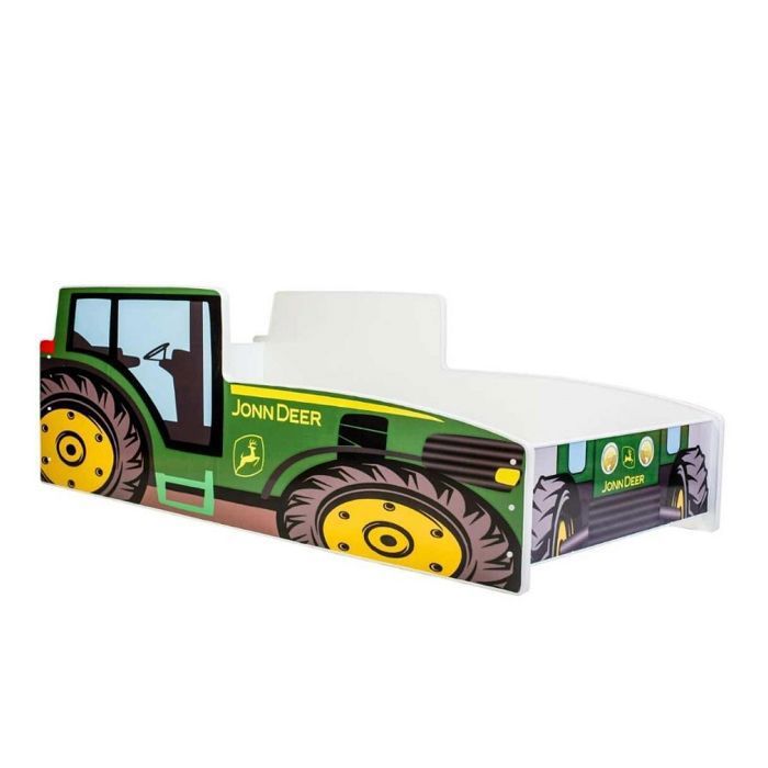 Lit enfant Tracteur vert 140x70 - KOBI - Jaune - Panneau bois stratifié