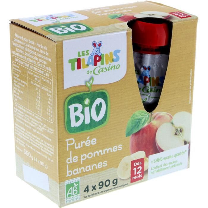 Les Tilapins Gourde Pomme Banane 4x90g Bio Achat Vente Compote