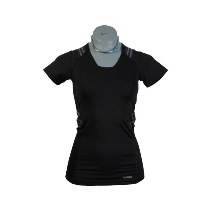 T shirt de sport REEBOK EasyTone Femme Manches courtes Noir Noir Noir Cdiscount Sport